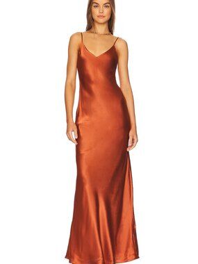 L’AGENCE Serita Silk Maxi Dress - Auburn